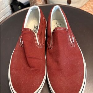 Vans Men's Burgundy Slip-On Loafers